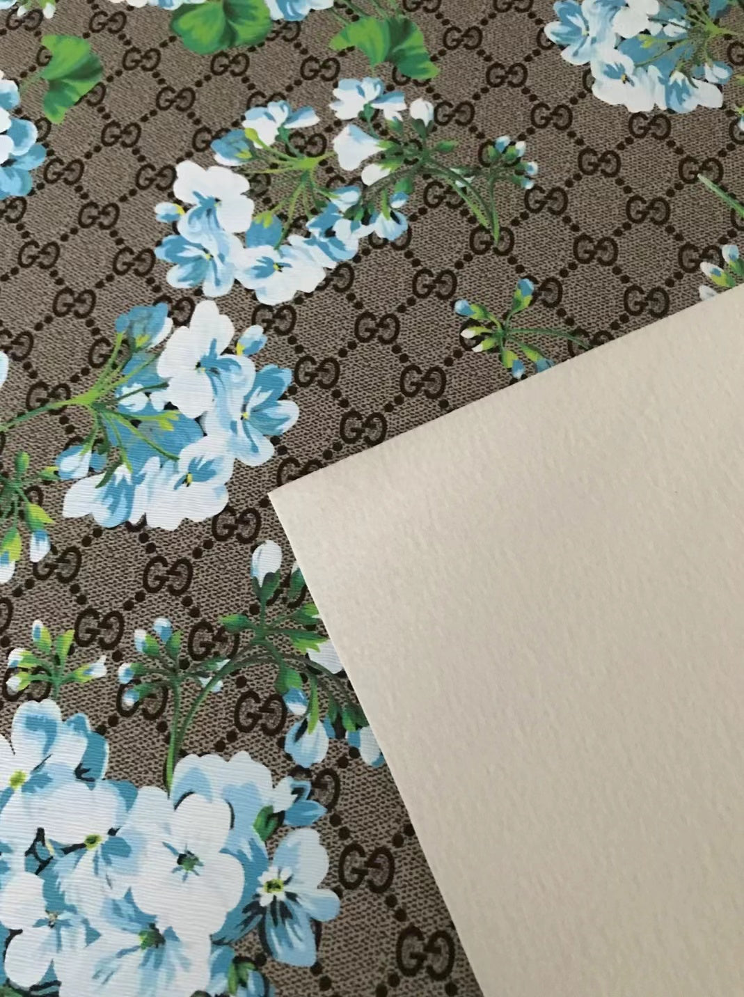 Classic Gucci Flower Leather Fabric For Shoe Custom Material