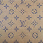 Brown Background LV Designer Vinyl Leather Sell By Yard