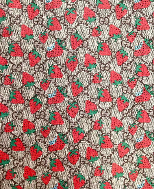 Handmade Strawberry Gucci Vinyl Leather for Custom Crafts Shoes