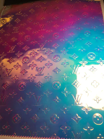 Fantastic Colorful Reflective Shining LV Vinyl Fabric