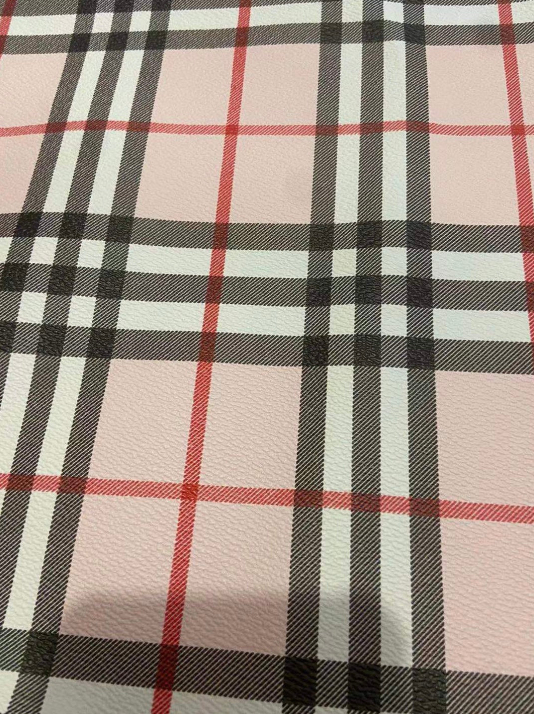 Pink Burberry Leather Fabric for Custom Sneakers Upholstery