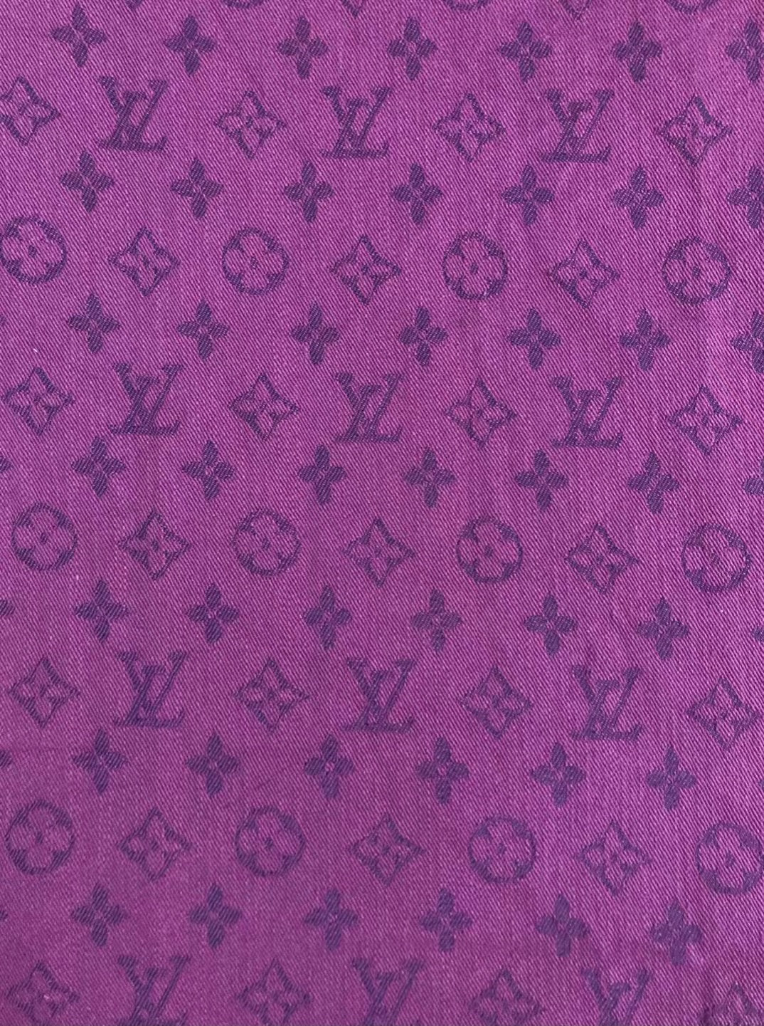 Handmade Denim Fabric Purple LV for Clothing Jeans