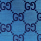 Sewing Cotton Fabric Blue Big Gucci GG Material for Custom Suit