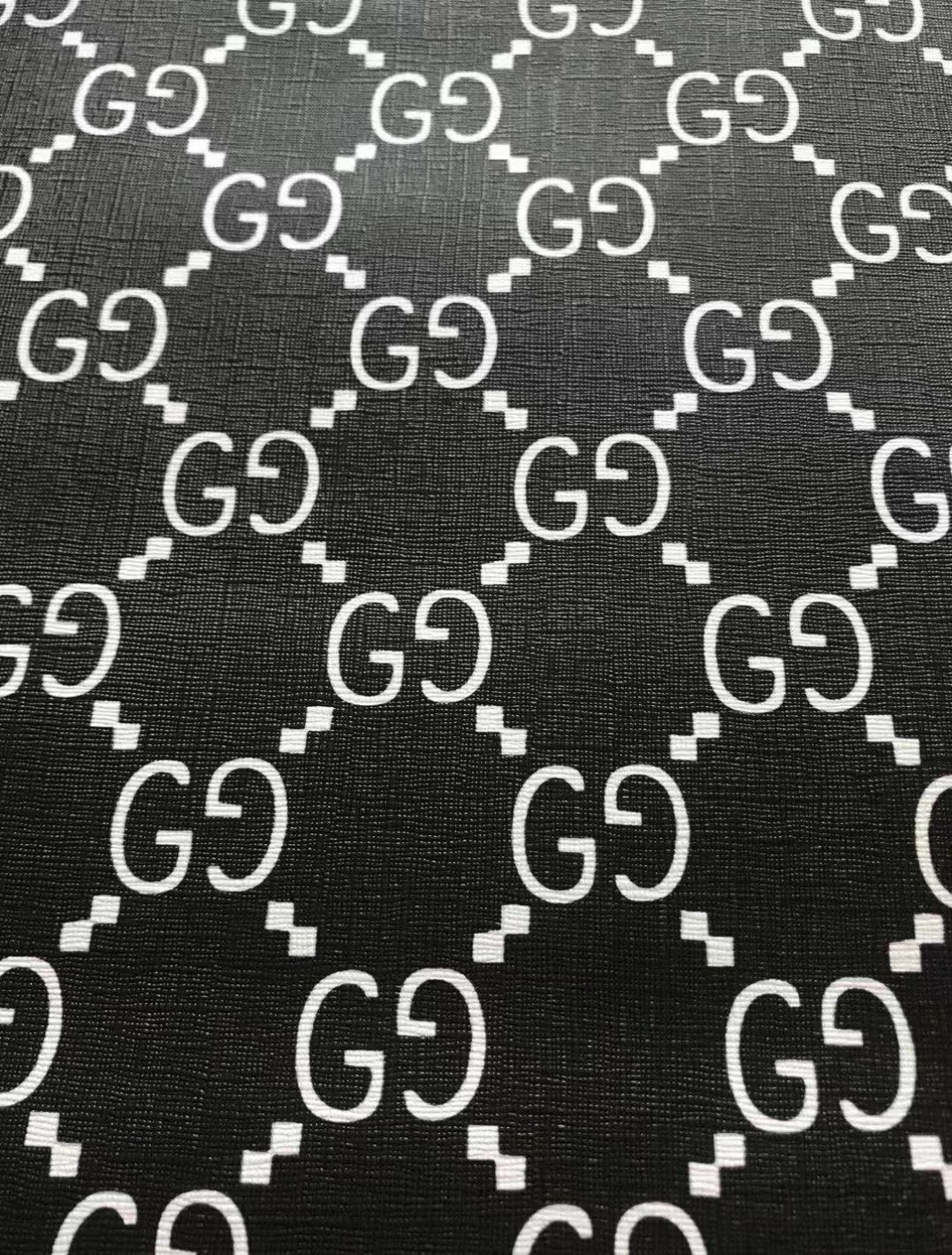 Black White Gucci For Custom Wallet Vinyl Leather Fabric