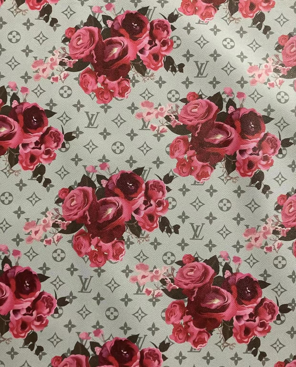 Rose Crafts Handmade LV Designer Leather Fabric for Custom Sneakers and Bag