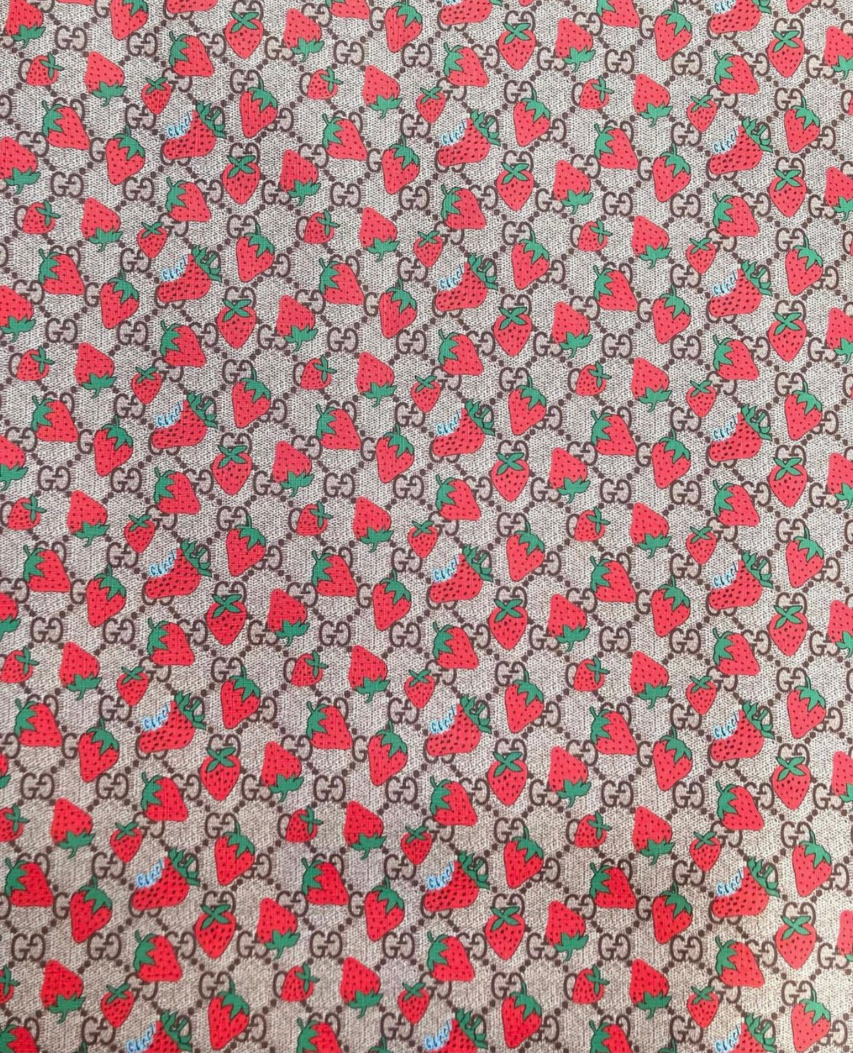 Handmade Strawberry Gucci Vinyl Leather for Custom Crafts Shoes