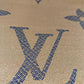 Brown Background LV Designer Vinyl Leather Sell By Yard