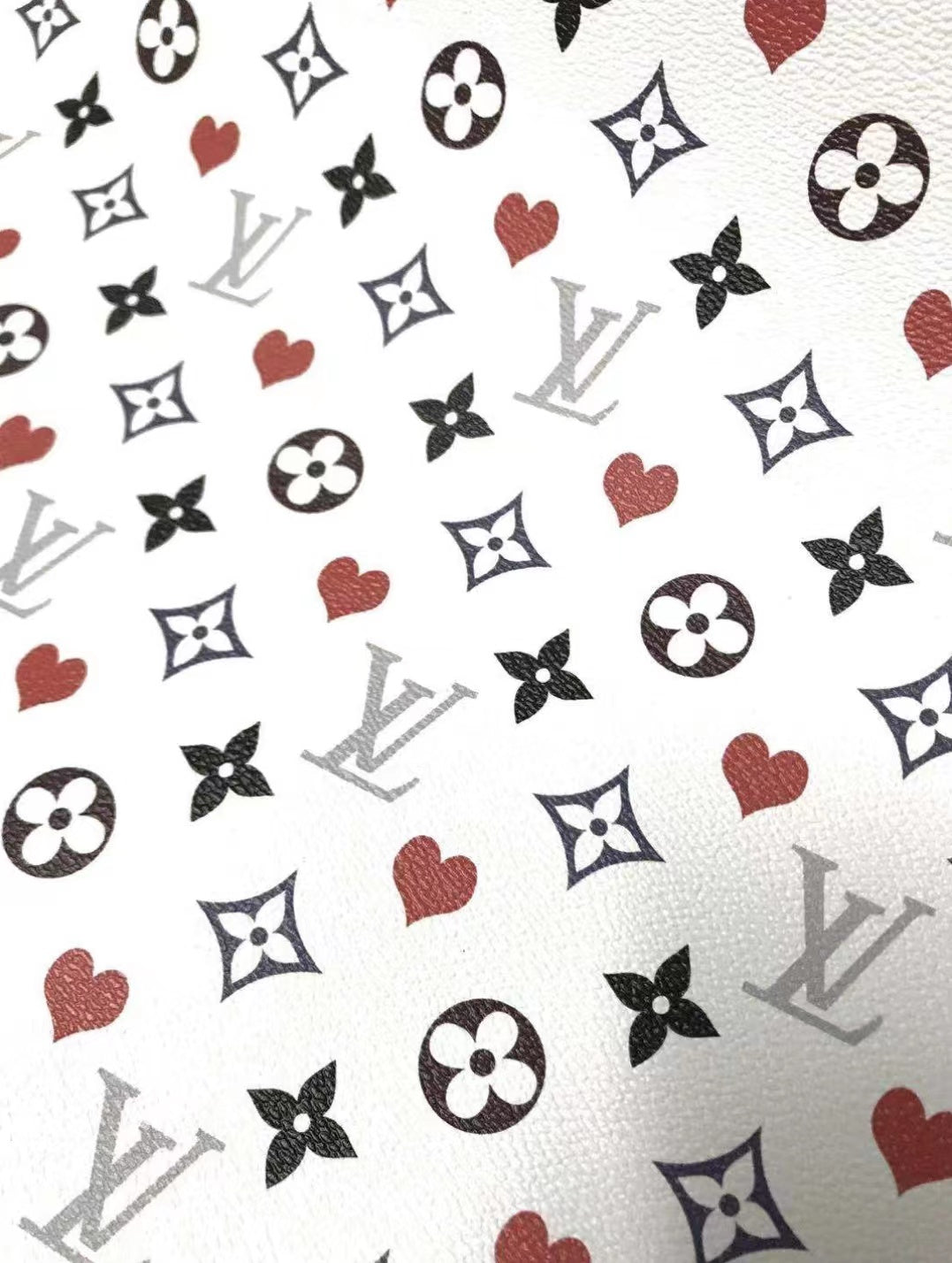 New Trending LV Heart Leather Fabric For Bag